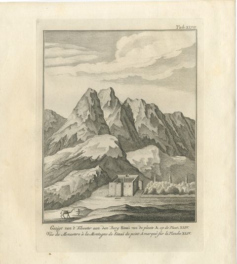 View of the Monastery at Mount Sinai from Point A, Antique Print, 1776