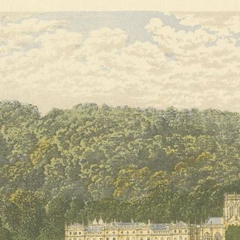 Antique Print of Milton Abbey by Morris, 'circa 1880', close-up 1
