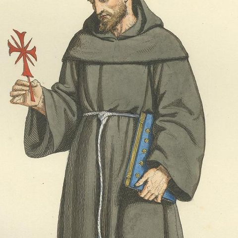 Antique Print of a Franciscan Monk by Bonnard, '1860', close-up 2