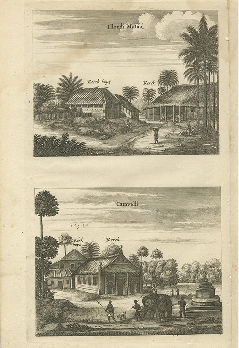 Antique Print of the Churches of Ilondi Matual, Ureputti, Catavelli and Paretitu, view 3