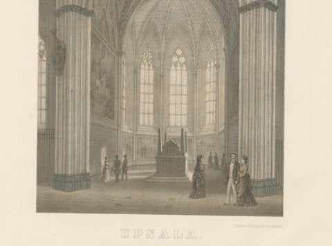 Uppsala Cathedral Memorial Chapel, Gustavianska Grafkoret, Lithograph 1877, close-up 3