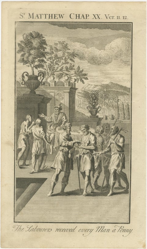 Three Biblical Engravings, Christ’s Entry, Trial & Parable of Labourers, c.1735, view 2