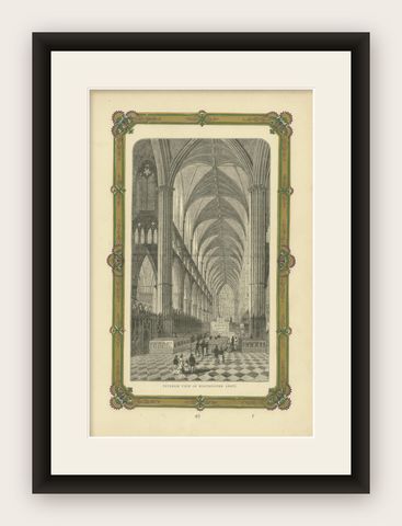 Engraved Interior of St. Paul's Cathedral: A Victorian Architectural Masterpiece, shown framed