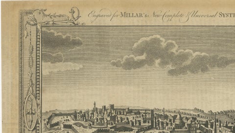Antique View of Jerusalem Holy Land Engraving, Millar Geography, ca. 1760, close-up 6