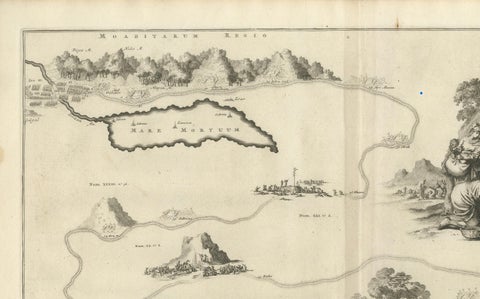 Decorative Map of the Holy Land, Wanderings of Moses by Pieter Mortier, ca. 1700, close-up 6