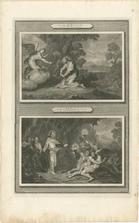 Dutch Baroque Life of Christ, 3 Double-Scene Biblical Engravings, ca 1700, view 4