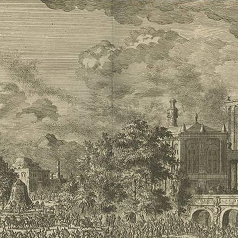 Antique Bible Print Fourth Plague of Egypt by J. Luyken, 1743, close-up 1