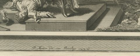 The Calling of Samuel and the Death of Eli, Mortier Bible circa 1700, close-up 1