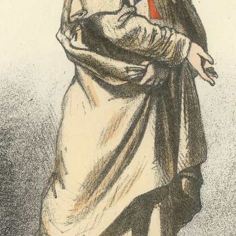 Trinitaire, Litho of a Trinitarian Monk of the Order of the Most Holy Trinity, close-up 2
