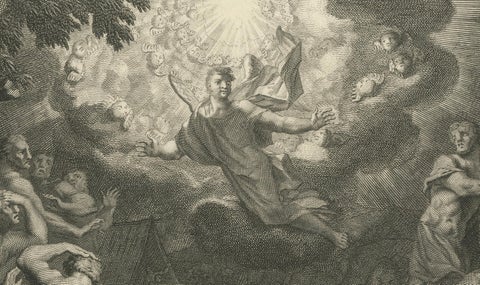 Annunciation to the Shepherds & Circumcision of Christ, Pieter Mortier, ca. 1700, close-up 4