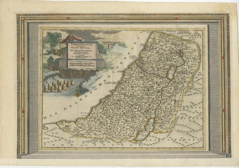 Antique Map of the Holy Land with Picture Frame Border, view 2