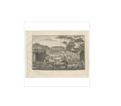 Nagasaki Japan Procession, Antique Engraving, 1812, view 2