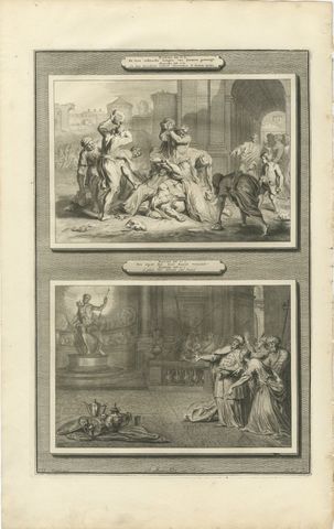 Stoning of Susanna's Accusers and Daniel Destroys Bel, Mortier circa 1700, view 2