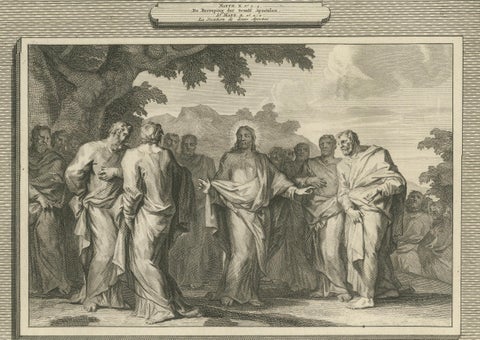 Healing of a Possessed Man & Calling of the Apostles, Pieter Mortier, ca. 1700, close-up 5