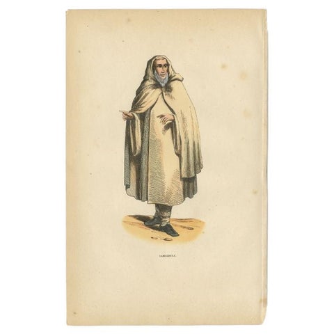 Antique Hand-Colored Print of a Camaldolese Monk, a Hermit of Mount Corona, 1845, view 2