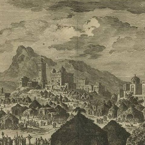 Antique Bible Print the Festival of Shelters by J. Luyken, 1743, close-up 1