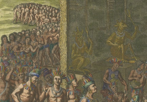 Religious Ceremony of the Inhabitants of the Island of Hispaniola, 1734, close-up 1