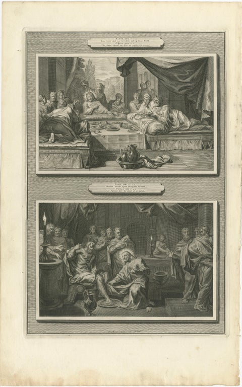 Dutch Baroque Passion of Christ, 3 Double-Scene Engravings by Mortier ca 1700, view 5