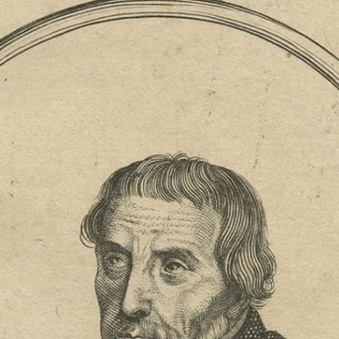 Old Portrait of Peter Canisius, a Renowned Dutch Jesuit Catholic Priest, Ca.1650, close-up 2