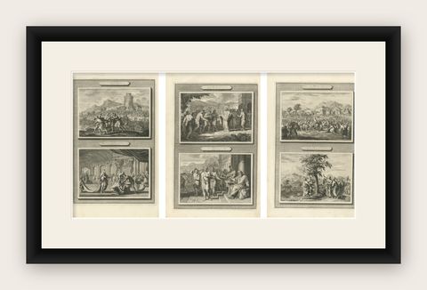 Acts of the Apostles, Six Biblical Scenes, Mortier Engravings, Amsterdam, 1700, shown framed