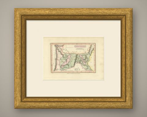 Antique Hand-Colored Map of the Tribe of Issachar, Wyld, 1823, shown framed