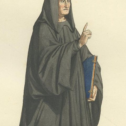 Antique Print of a Benedictine Monk by Bonnard, '1860', close-up 2