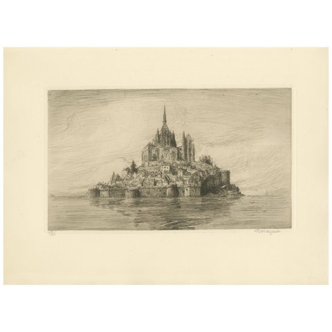 Le Mont Saint-Michel Original Etchings by Arthur Mayeur, Limited Edition 1926