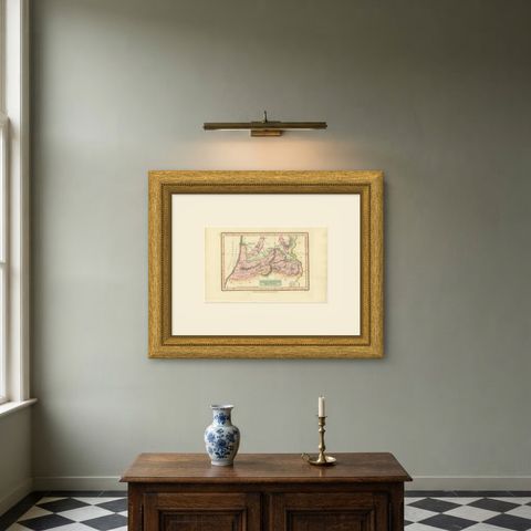 Tribe of Manasseh West of Jordan, Antique Wyld Map, 1823, shown framed on a wall, true to size