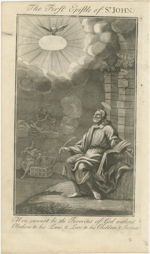 Biblical Engravings, Epistles of Peter and John, Divine Inspiration Scenes 1735, view 4