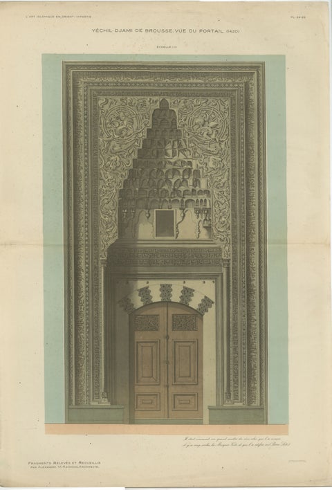 Green Mosque Portal of Bursa, Ottoman Islamic Architecture, Raymond 1924, view 2