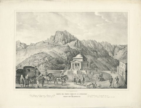 Temple of Saint Francis on Monte Velebich, Lithograph, circa 1840, view 2