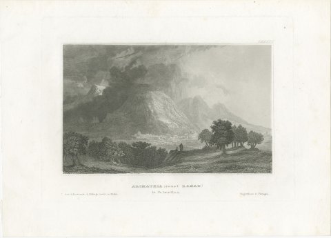 Arimathea, also Ramah, Palestine, Antique Biblical Landscape View, circa 1850, view 2
