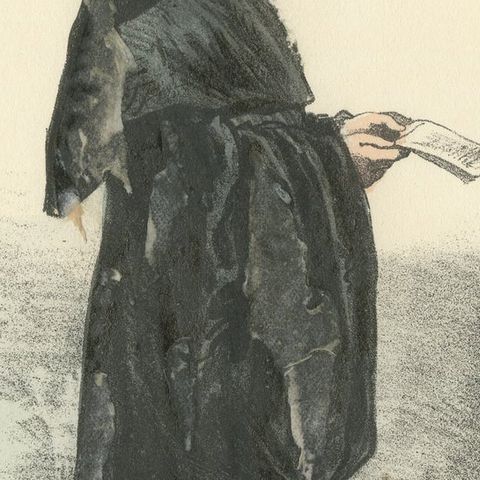 Augustin, 1862 Hand-Colored Lithograph of an Augustinian Monk, close-up 2