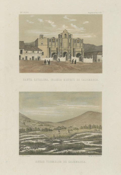 Hand-colored Views of Cajamarca, Santa Catalina Church & Thermal Springs, 1865, close-up 5