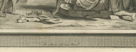 Isaiah's Vision and Jeremiah Drawn from the Pit, Pieter Mortier, circa 1700, close-up 1