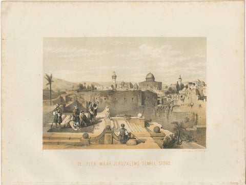 Chromolithograph of the Temple Mount in Jerusalem, Historical View of 1862, view 2