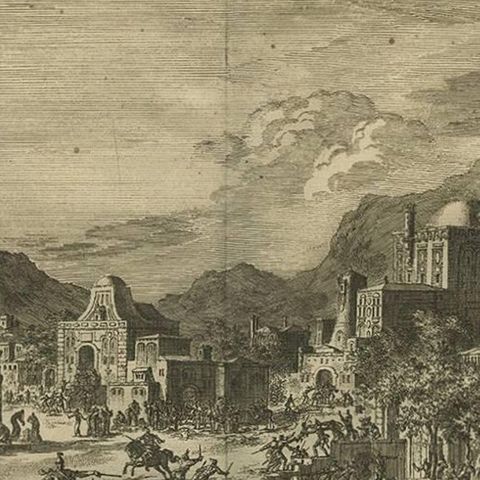 Antique Bible Print Slaughter of the Innocents by J. Luyken, 1743, close-up 1