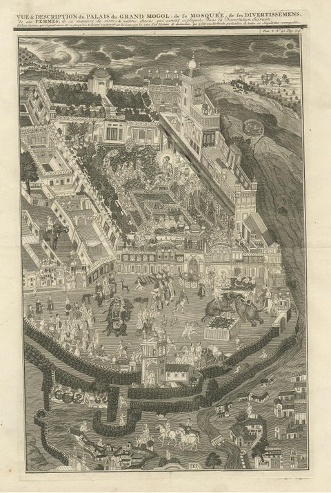 Grand Mogol’s Palace & Mosque, Chatelain Engraving of Delhi, 1719, view 3