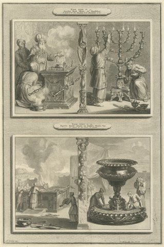 Tabernacle Altars, Golden Candlestick and Brazen Laver, Mortier circa 1700