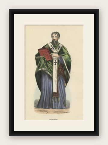 Saint Basil, Father of Communal Monasticism in Eastern Christianity, 1845, shown framed