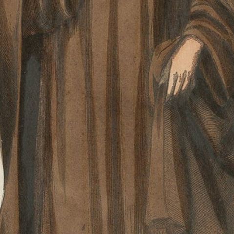 Antique Print of a Monk of the Order of Saint Ambrose, 1845, close-up 2