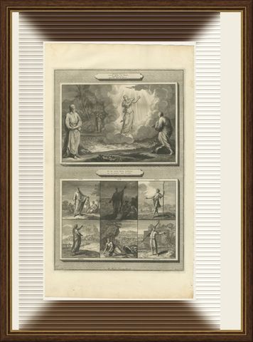 Daniel's Last Vision and Six Minor Prophets with Jonah, Mortier circa 1700, shown framed