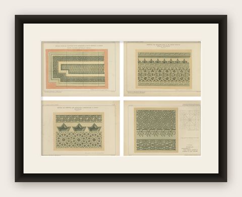 Antique Islamic Geometric Ornament Prints, Set of Four, Konya & Anatolia, 1924, shown framed