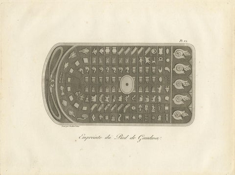 Antique Print of Buddha's Footprint by Symes (1800), view 4