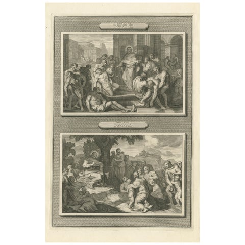 Christ Healing the Sick and Preaching the Sermon on the Mount, P. Mortier, 1700