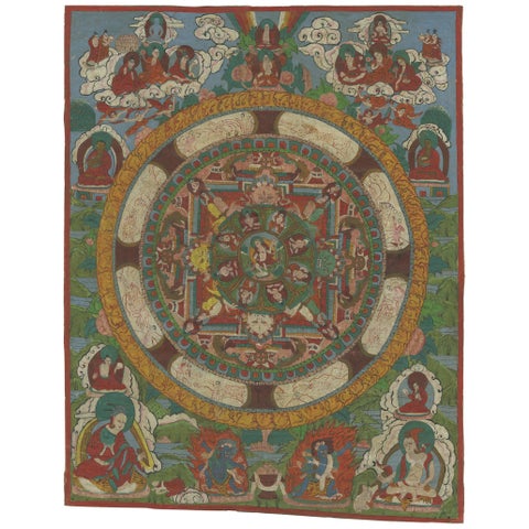 Hand Painted Mandala Thangka, circa 1920