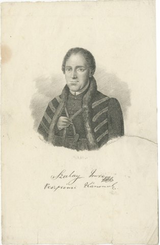 Imre Szalay, Canon of Veszprém, Engraved Portrait, Pest, circa 1840, view 2