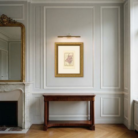 Antique Map of the Tribe of Simeon and the South Country, Wyld, 1823, shown framed in a room, true to size