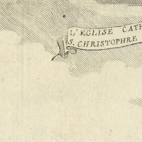 1720 Etching of St. Christopher's Cathedral in Roermond by Jacobus Harrewijn, close-up 4