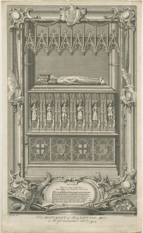 Westminster Abbey Monuments, Five English Engravings after Gravelot c.1730, view 4